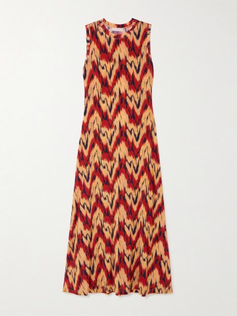 ULLA JOHNSON Orla Printed Stretch-jersey Midi Dress