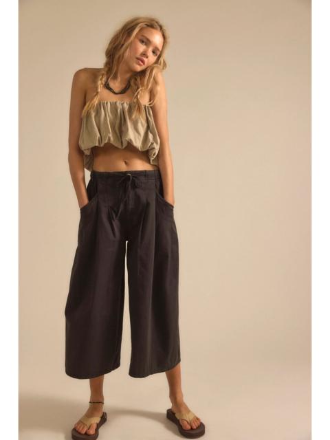 FREE PEOPLE Telluride Wide-Leg Crop Pull-On Solid Pants