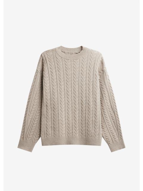 The Frankie Shop Karmoy Cable Knit Padded Sweater - Beige