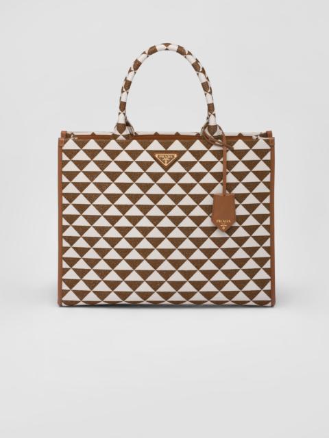 Prada Large Prada Symbole jacquard fabric handbag