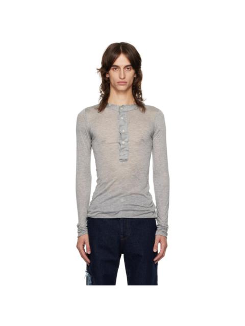 EDWARD CUMING Gray Raw Stack Henley