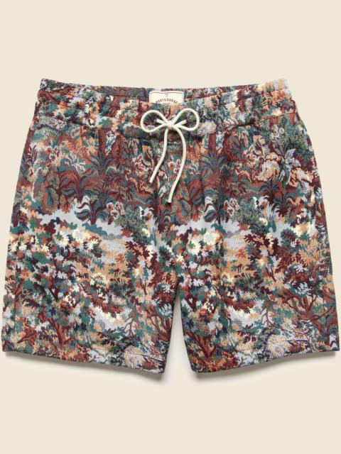 Portuguese Flannel Floral Tapestry Shorts - Green