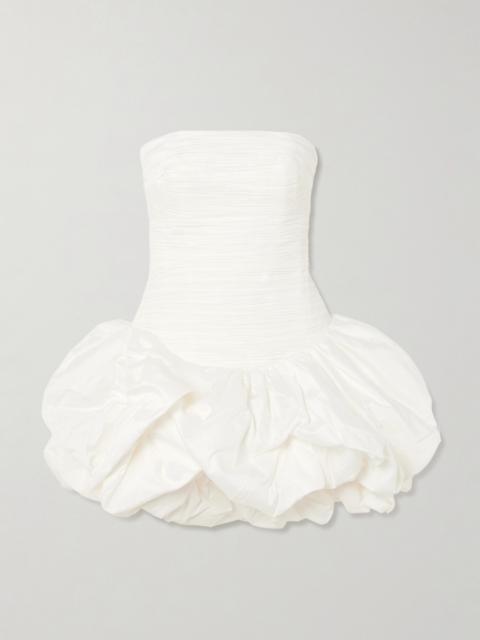 Aje. Violette Strapless Ruched Cotton Mini Dress