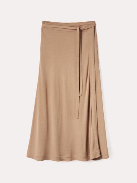 Totême Tie-waist wrap skirt nutmeg