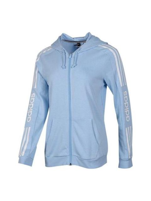 (WMNS) adidas neo CE 3S ZP HDY Zipper Jacket Sky Blue EI4693