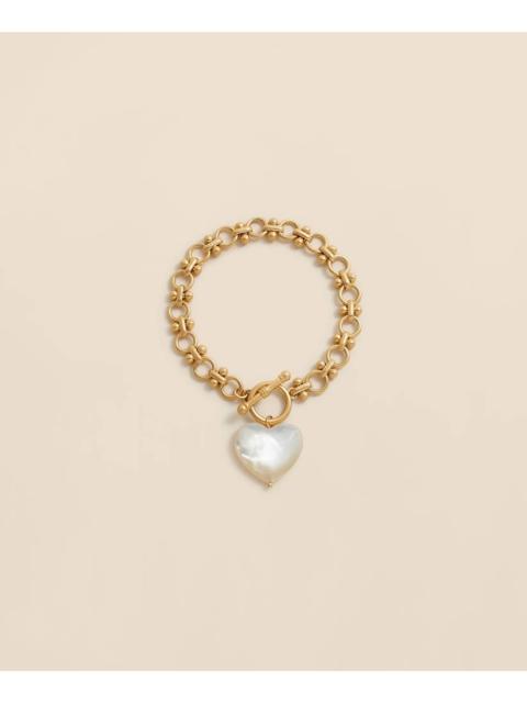 Brooks Brothers Gold-Toned Mother-of-Pearl Heart Bracelet