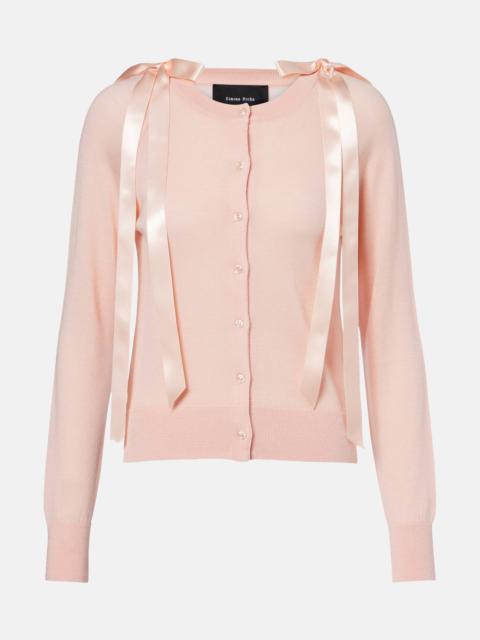 Simone Rocha Bow-detail wool and silk cardigan