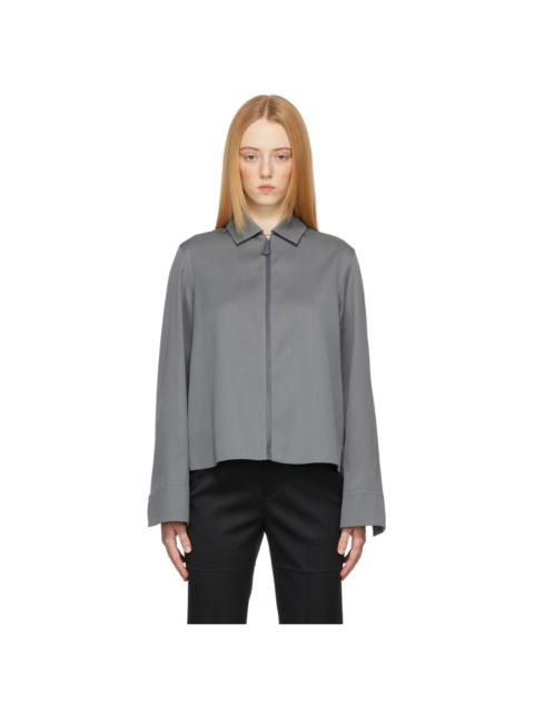 Jil Sander Grey Light Wool Gabardine Jacket | REVERSIBLE