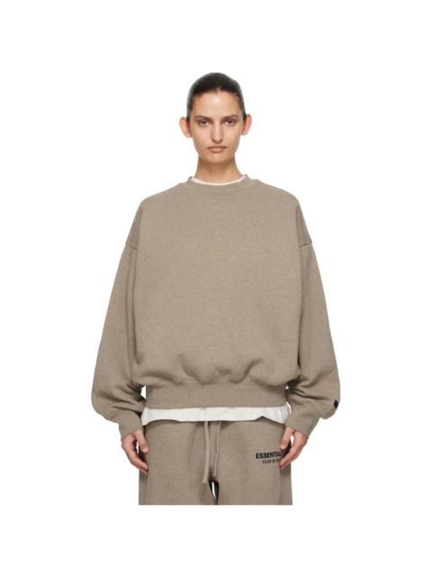 ESSENTIALS Beige Classic Crewneck Sweatshirt