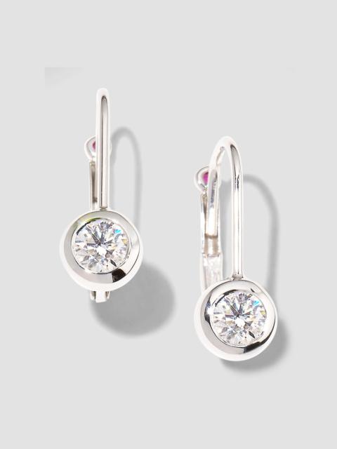 ROBERTO COIN Women's 18K White Gold & 0.48 TCW Diamond Bezel-Drop Earrings - White Gold