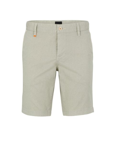 BOSS SLIM-FIT SHORTS IN PRINTED STRETCH-COTTON TWILL