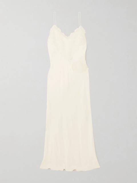 RÓHE Lace-trimmed satin maxi dress Cream