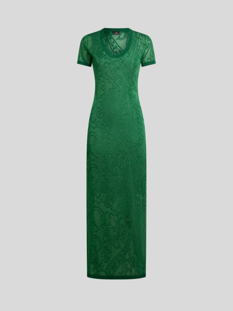 Etro JACQUARD LONG DRESS WITH FLORAL PAISLEY MOTIF