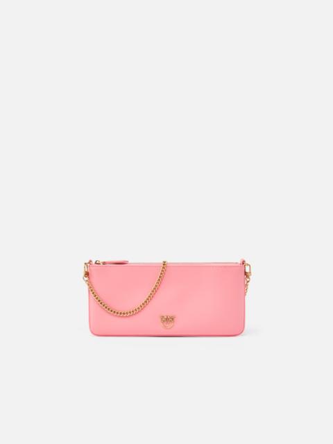 PINKO HORIZONTAL FLAT BAG IN LEATHER