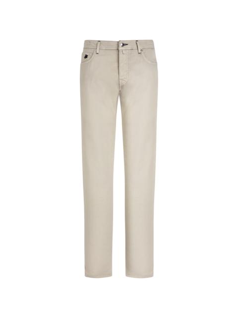 Vilebrequin Men 5-Pockets Linen Cotton Gabardine Pants Solid