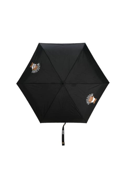 Teddy Bear-print folded umbrella