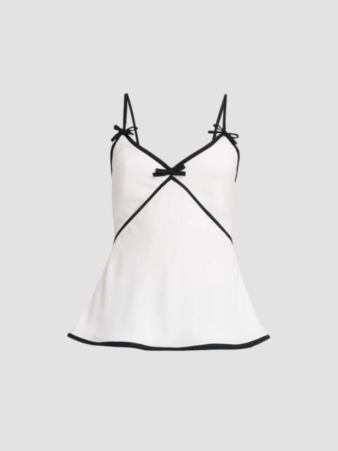 Moschino Women's Bow Contrast Trim Cami - White