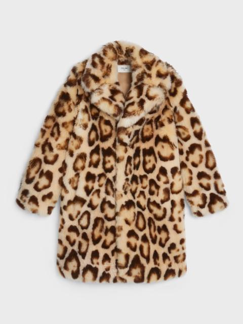 CELINE peacoat in leopard-print cashmere