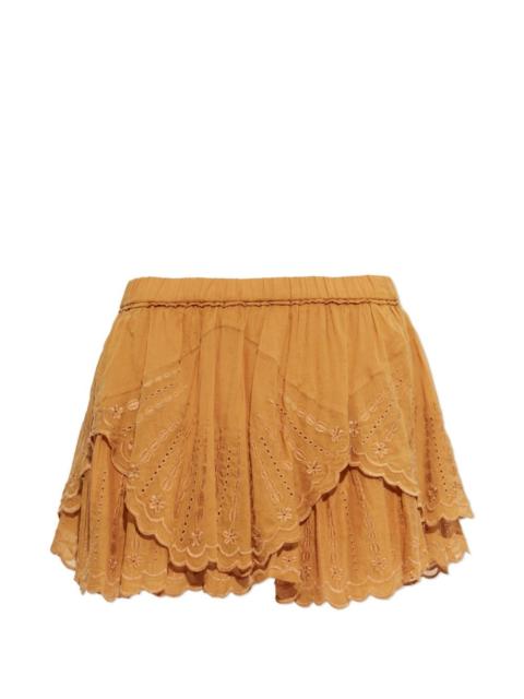 Isabel Marant Étoile Shorts in cotton voile and sangallo lace