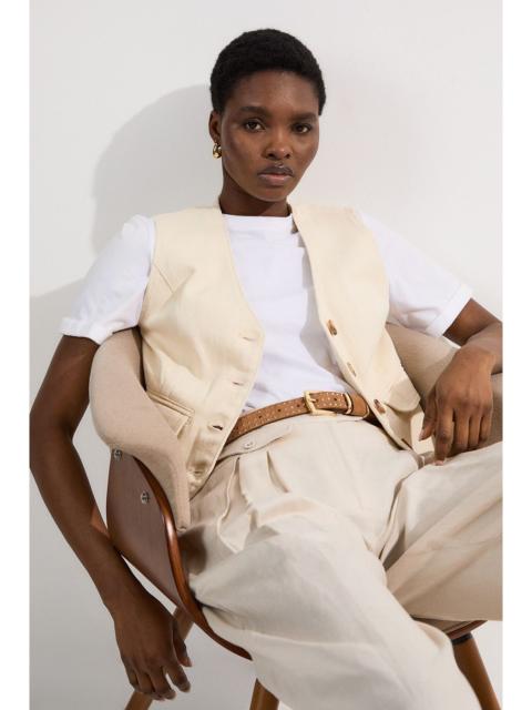 KAREN MILLEN Denim Button Through Waistcoat