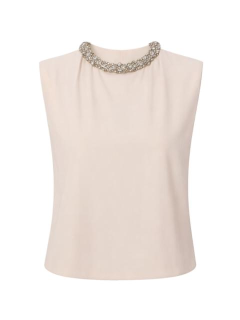 ELISABETTA FRANCHI crystal-collar T-shirt
