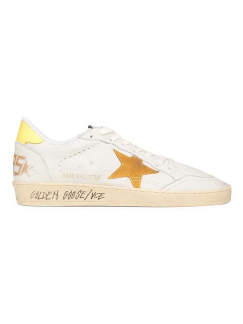 Golden Goose Men's Ball Star Leather & Suede Sneakers - White Cathay Spice Mimosa