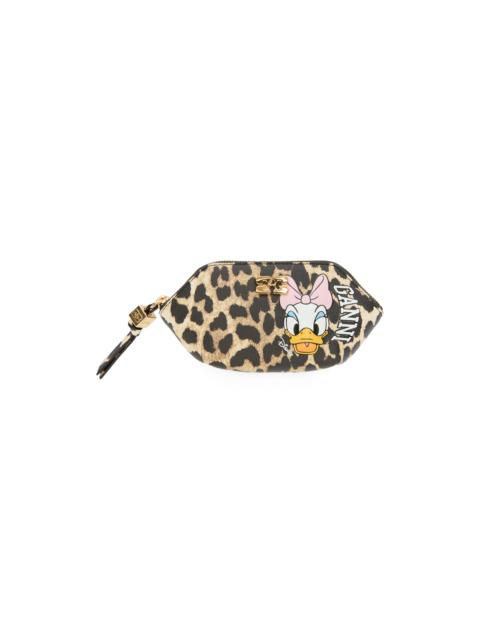 GANNI Women's x Disney Bou Leopard-Print Coin Purse - Almond Milk