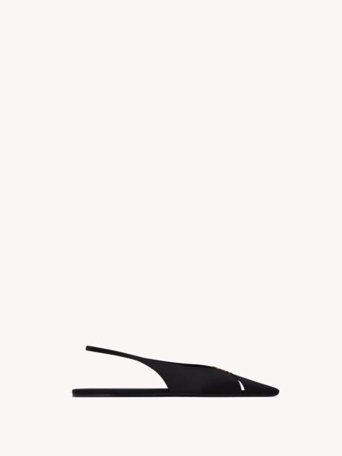 SAINT LAURENT BABYLONE SLINGBACK FLATS IN SATIN CREPE