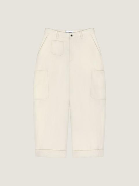 Givenchy COCOON CROPPED CARGO PANTS IN COTTON AND WOOL