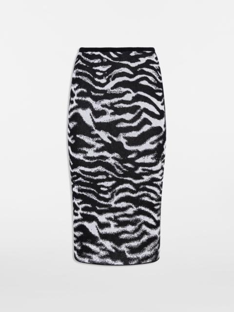THE ATTICO WHITE AND BLACK MIDI SKIRT