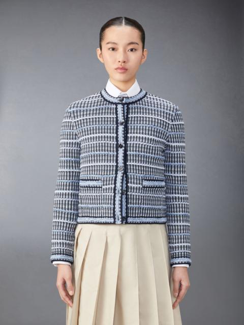 Thom Browne crew-neck tweed cardigan