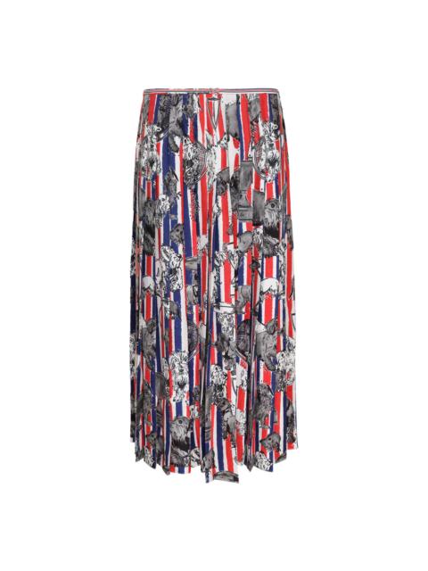Thom Browne Calf Length Narrow Pleated Skirt