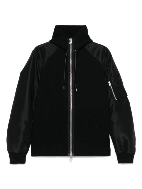 sacai hooded bomber jacket