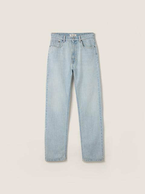 Miu Miu Five-pocket washed denim jeans
