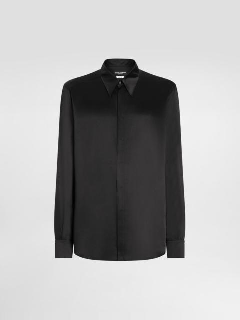Dolce & Gabbana Silk satin Martini-fit shirt