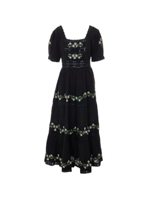 RIXO embroidered philippa dress