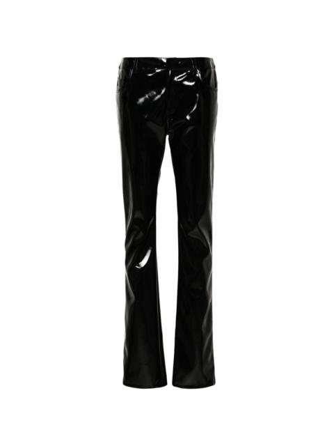 patent straight trousers