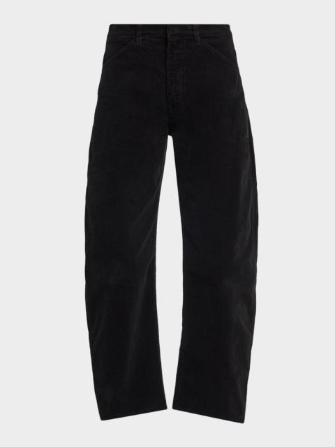 NILI LOTAN Tribeca Corduroy Barrel-Leg Ankle Pants
