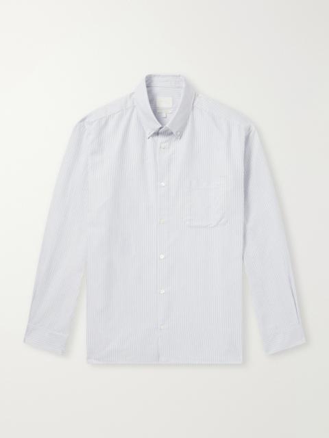 A.P.C. Mateo Striped Logo-Embroidered Cotton-Poplin Shirt