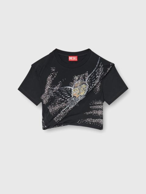 Diesel RUCKED-UP T-SHIRT IN DOUBLE-LAYER JERSEY
