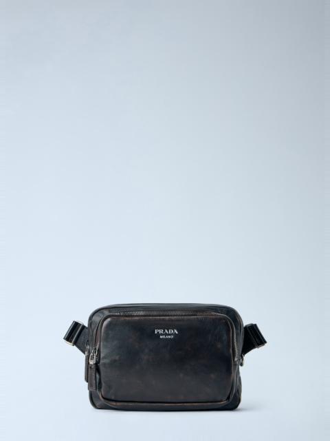 Prada Distressed Nappa Leather Shoulder Bag
