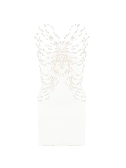 Cult Gaia Oliviana beaded ribbed mini dress