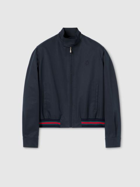 GUCCI Cotton twill zip jacket with Web