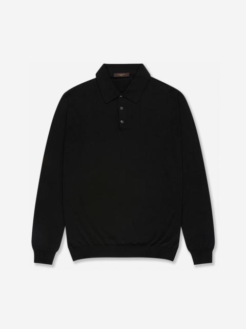 SLOWEAR Slim fit cotton and silk polo shirt