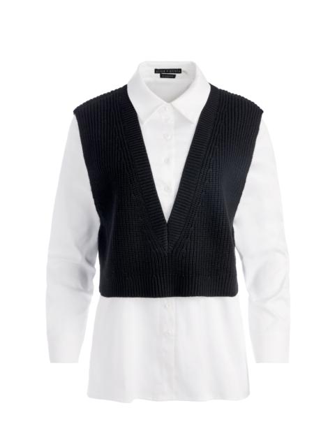 Alice + Olivia ORLY SWEATER VEST COMBINATION TOP
