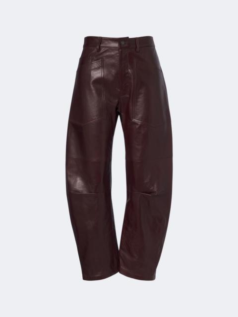 NILI LOTAN Shon leather barrel-leg pants