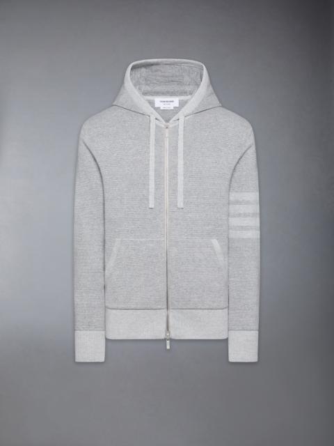 Thom Browne TEXTURED STRIPED STITCH 4-BAR RELAXED FIT HOODIE