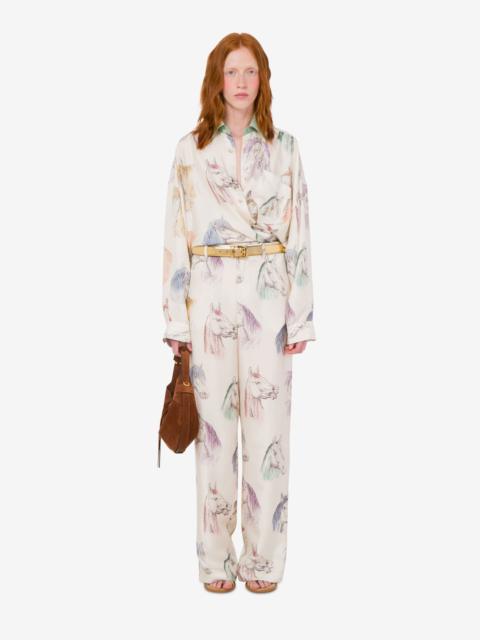 Moschino PRINTED SILK TWILL PANTS