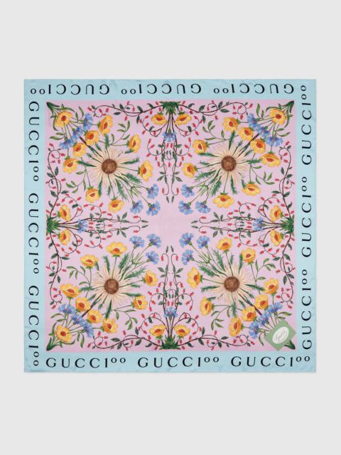 GUCCI Gucci 100 floral print twill carré