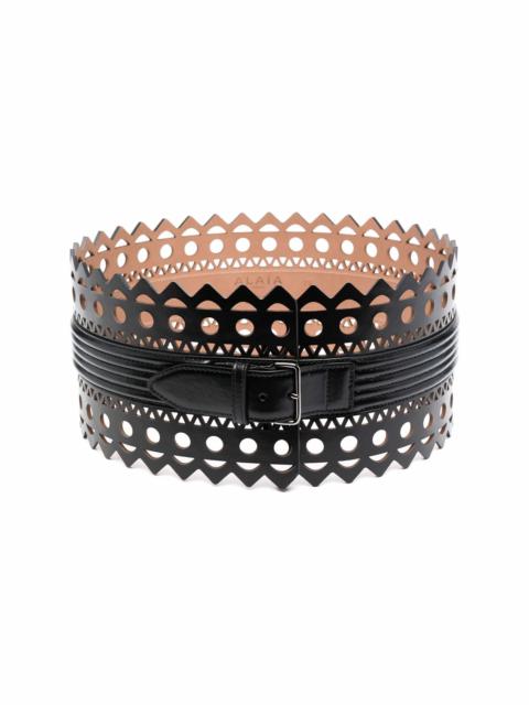 Alaïa laser-cut wide leather belt